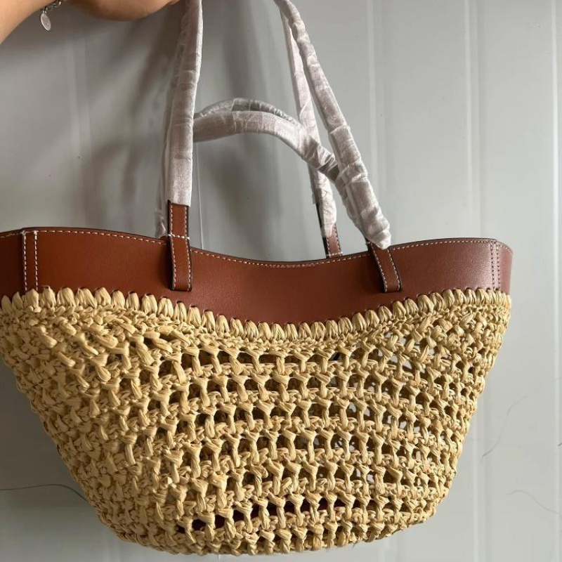 Брендовая полая тканая пляжная – обзор и цена Crochet Bag Raffia