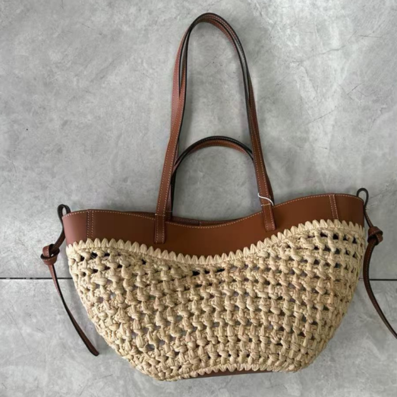 Брендовая полая тканая пляжная – обзор и цена Crochet Bag Raffia
