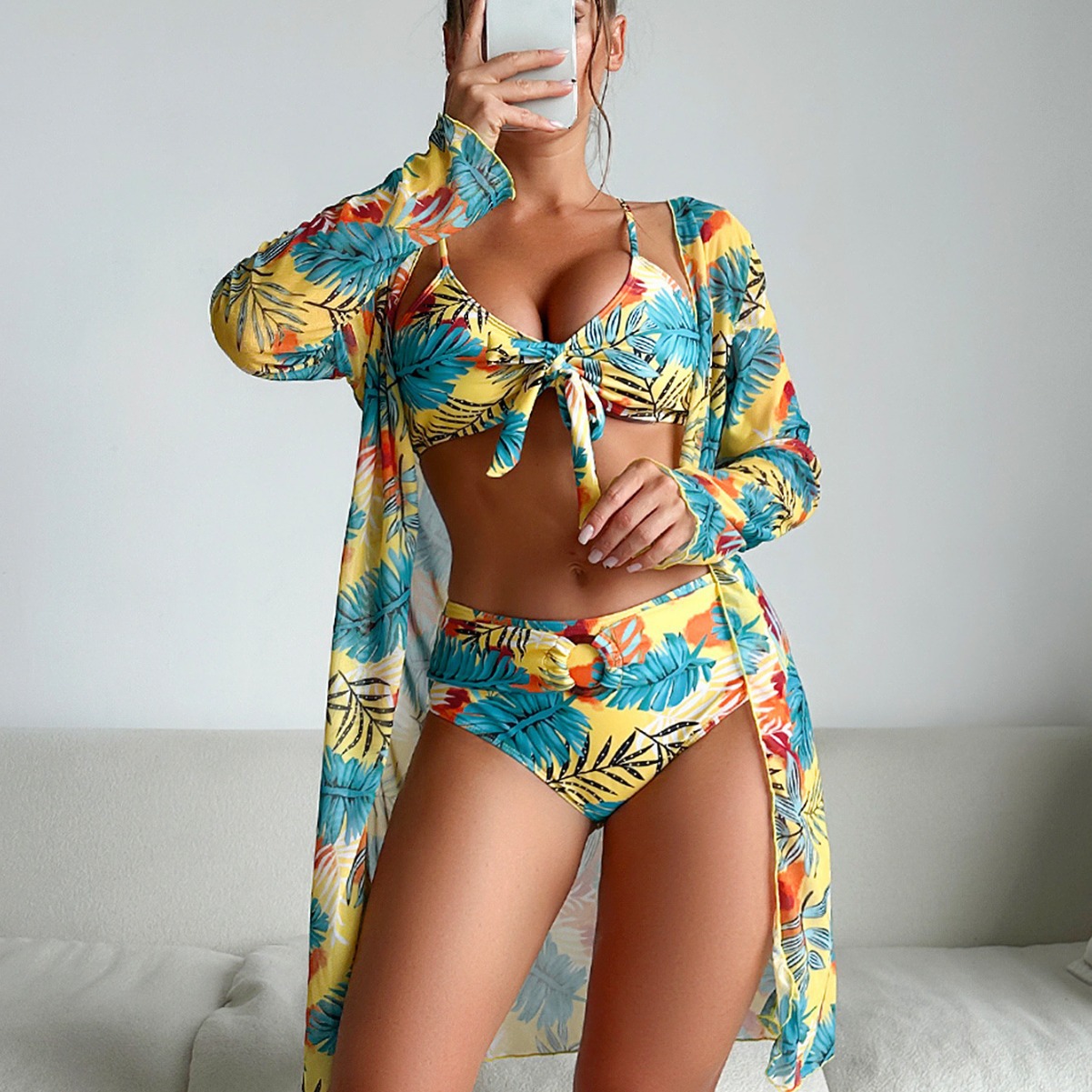 Женский трехкомпонентный купал – обзор и цена Kimono Sheer Floral