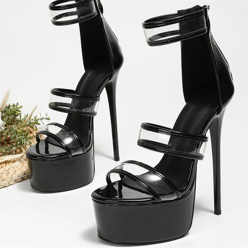 Женские черные лакированные бо – обзор и цена Sandal Strappy Heeled